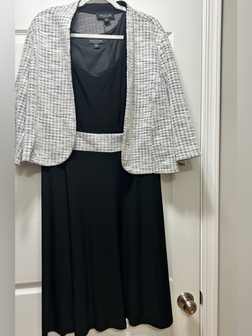 Perceptions Two-piece Black Dress with matching Cropped Jacket